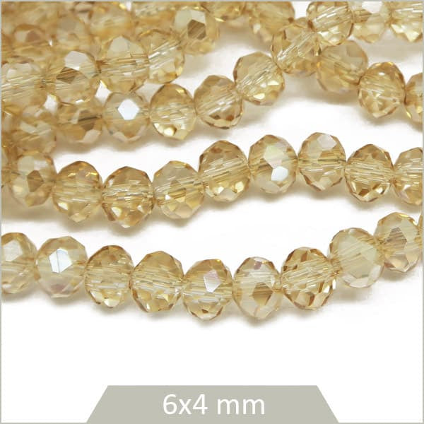 Boutique perles en verre forme donut couleur or clair