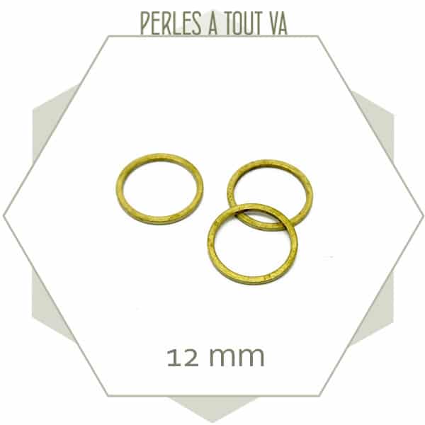 20 anneaux fermés cercle 12 mm laiton brut doré