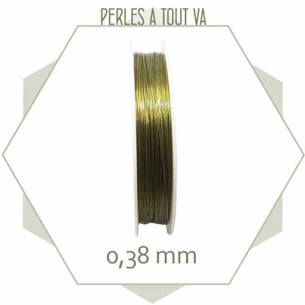 100m de fil câblé 0.38 mm couleur bronze
