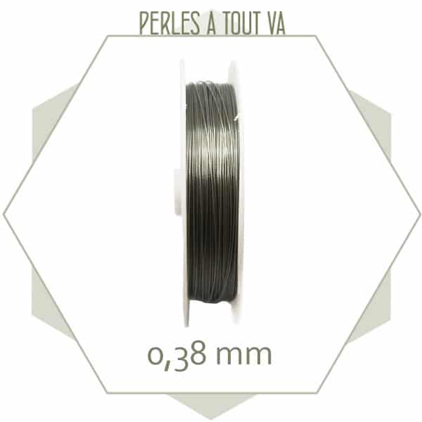 100 m de fil câblé 0.38 mm couleur acier