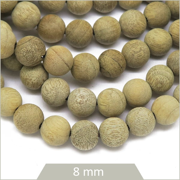 50 perles rondes de bois flotté, 8 mm