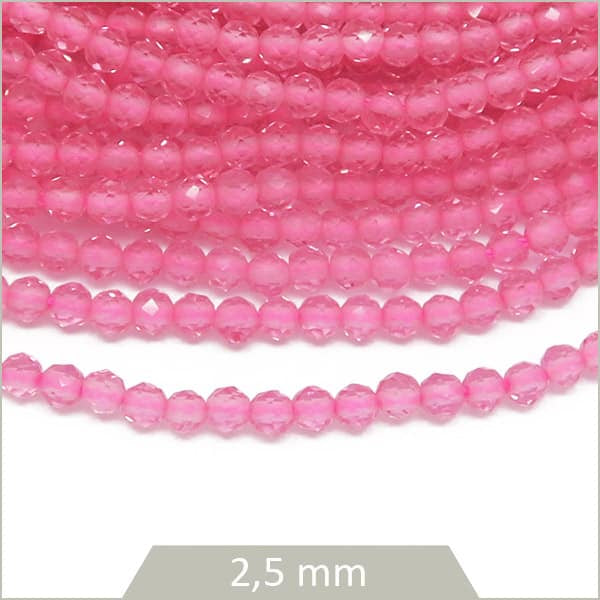 boutique perles en verre à facettes rose
