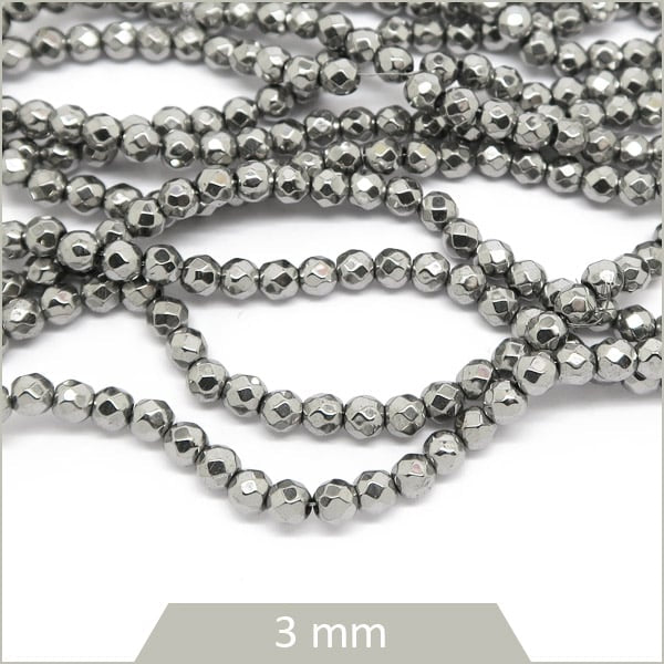 Vente perles hématite à facettes création bijoux