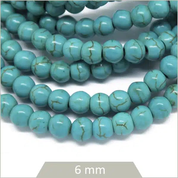Boutique perles rondes howlite turquoise