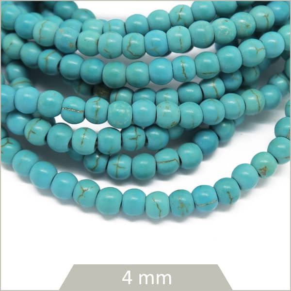 Grossiste perles rondes howlite turquoise