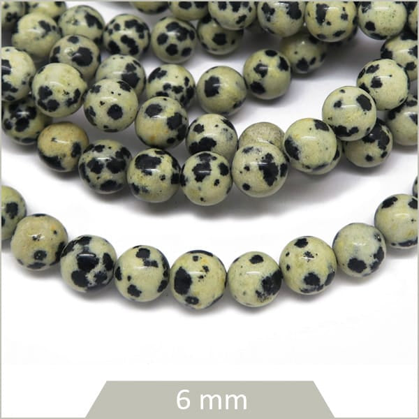Vente en gros perles jaspe dalmatien