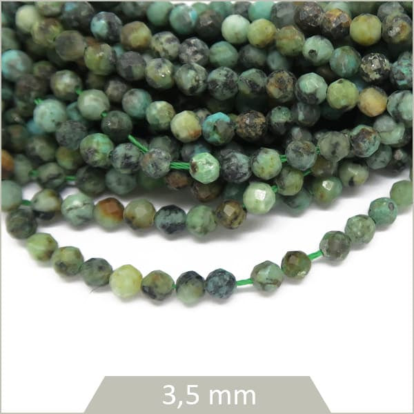 perles à facettes turquoise africaine
