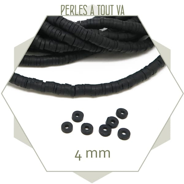 Perles heishi noir