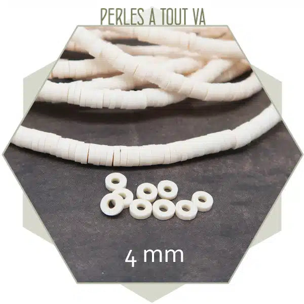 Perles rondelles heishi ivoire