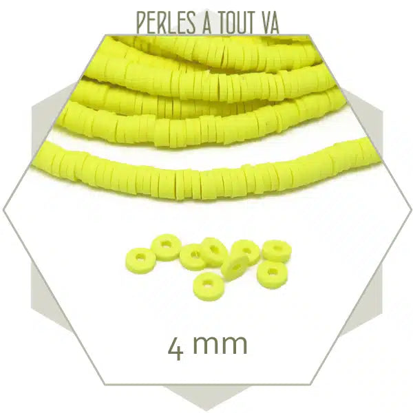 Perles heishi jaune