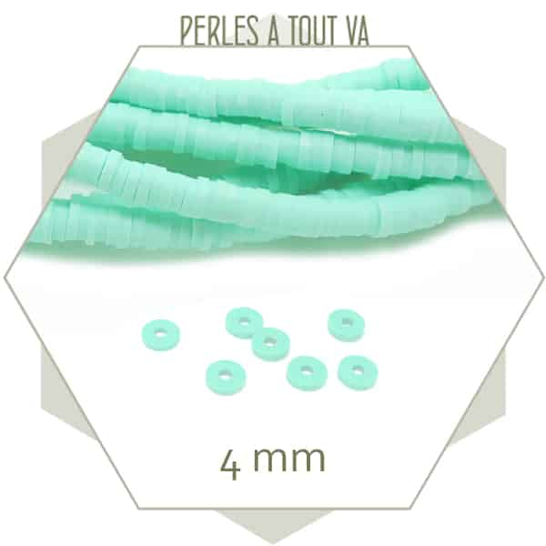 Vente perles heishi vert d'eau