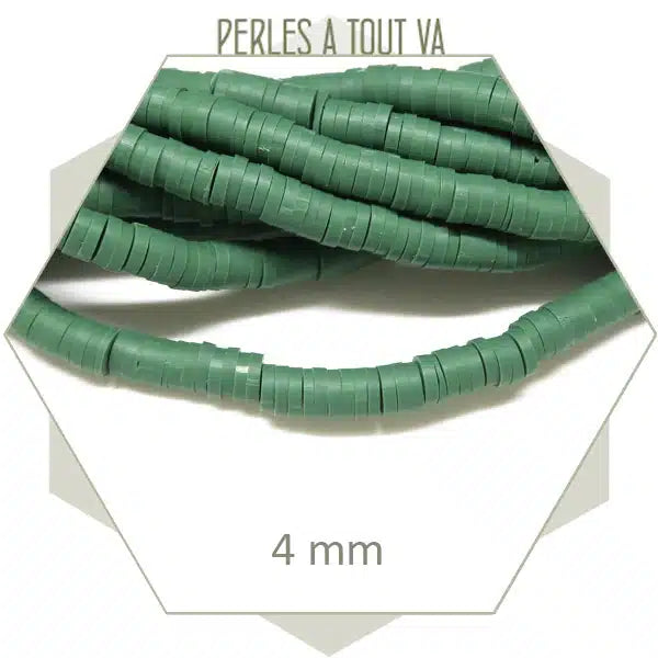 Vente perles heishi vert bouteille