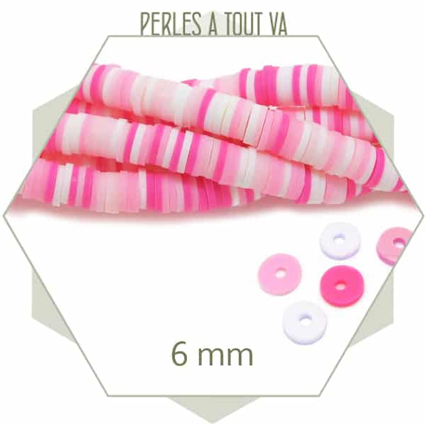 Vente en gros de perles heishi mix rose