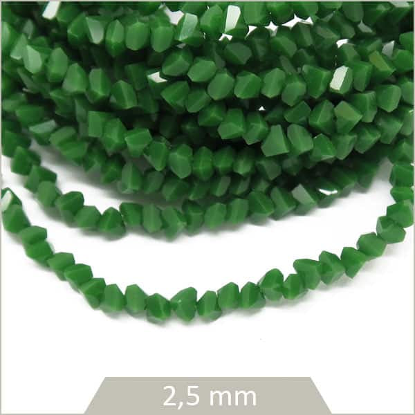 Fournisseur perles verres polygones vert