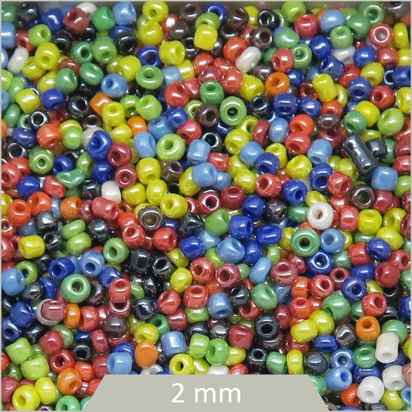 perles rocailles en verre multicolore