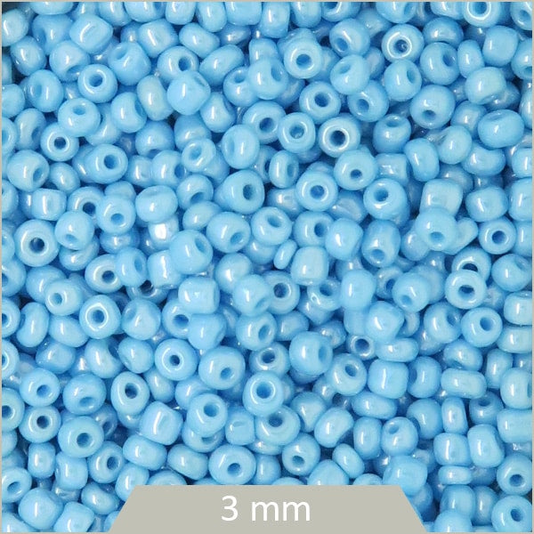 Perles rocailles 3 mm bleu