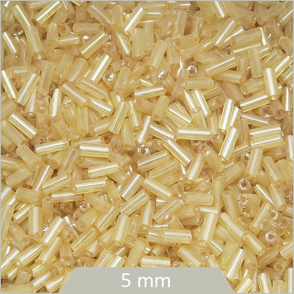 40 g de perles tubes en verre ambre clair 2x5mm