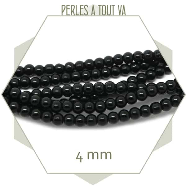 perles rondes verre noir