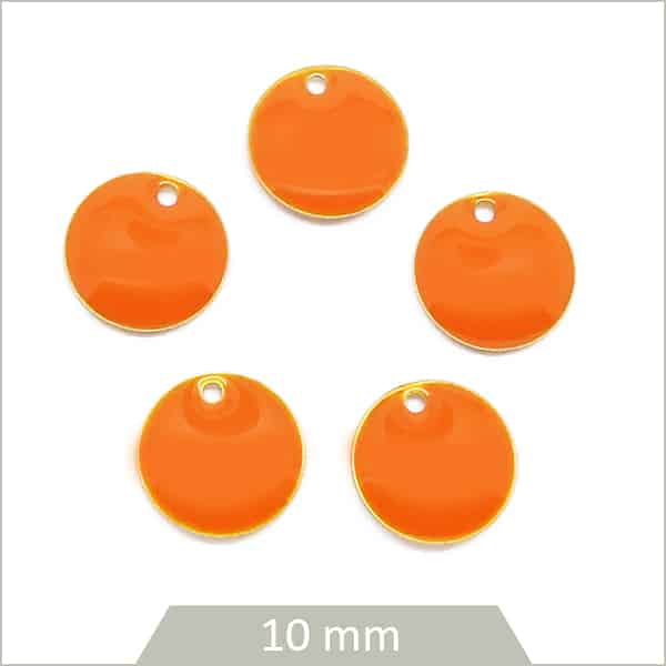 création bijoux connecteurs émaillés orange