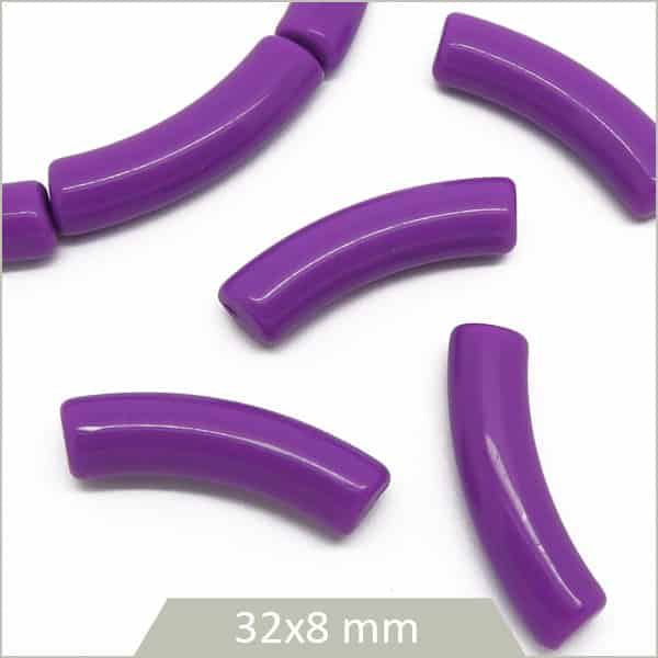 fourniture perles tubes arrondis violet