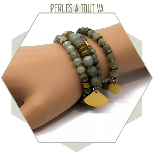 modèle bracelet perles labradorite
