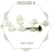 Ganci Orecchini Anallergici 670 Fermoirs Silicone Pour Boucles D'oreilles - Attaches Transparentes Universelles Remplacement DIY Attache Silicone Bijoux