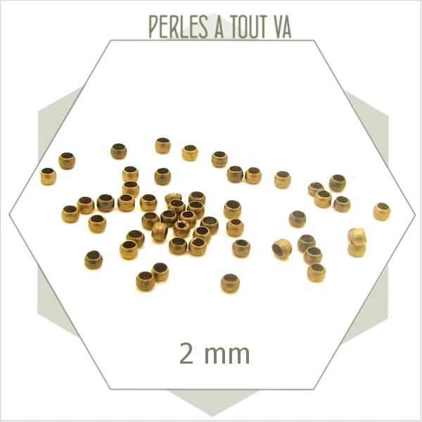 400 perles à écraser  bronze 2 mm