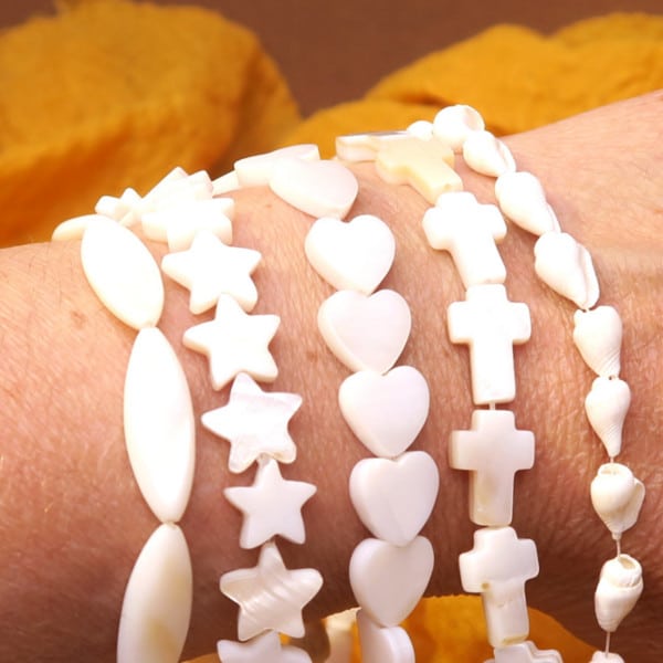 bracelet perle naturelle nacre et coquillage